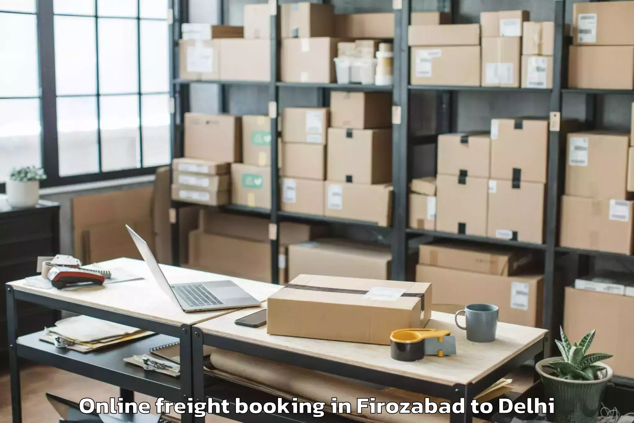 Trusted Firozabad to Connaught Place Online Freight Booking